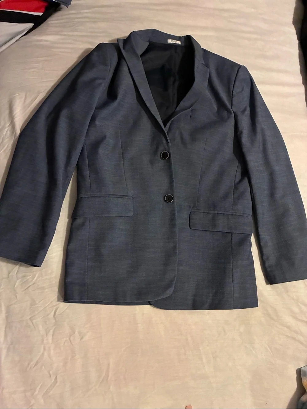 Calvin Klein Boys Size 16 Gray Blazer Two Button Pre-Owned